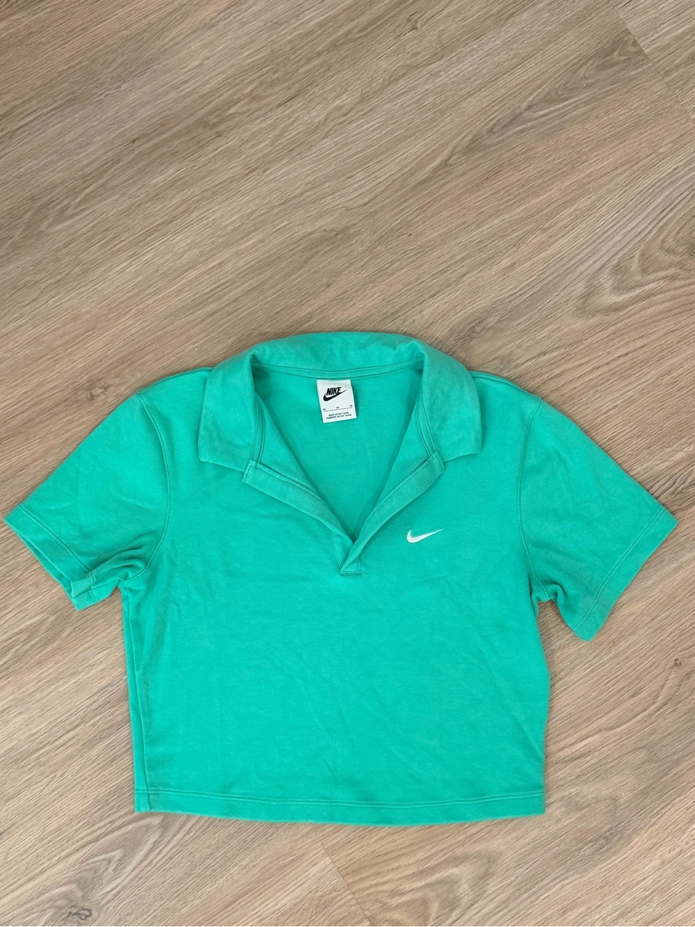 Nike Teal Cropped Polo Tee
